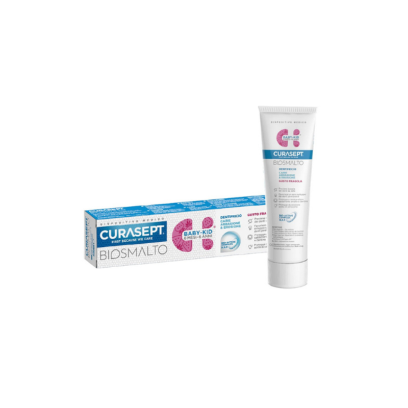 curasept biosmalto dentifricio baby-kid gusto fragola